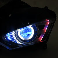 Front Motorcycle Headlight HALO Blue Angel Eye Fit Yamaha 2014-2018 YZF R25 R3
