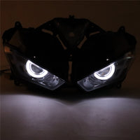 Front Motorcycle Headlight HALO Red Angel Eye Fit Yamaha 2014-2018 YZF R25 R3