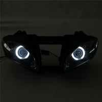 Front Motorcycle Headlight HALO Blue Angel Eye Fit Yamaha 2008-2016 YZF R6
