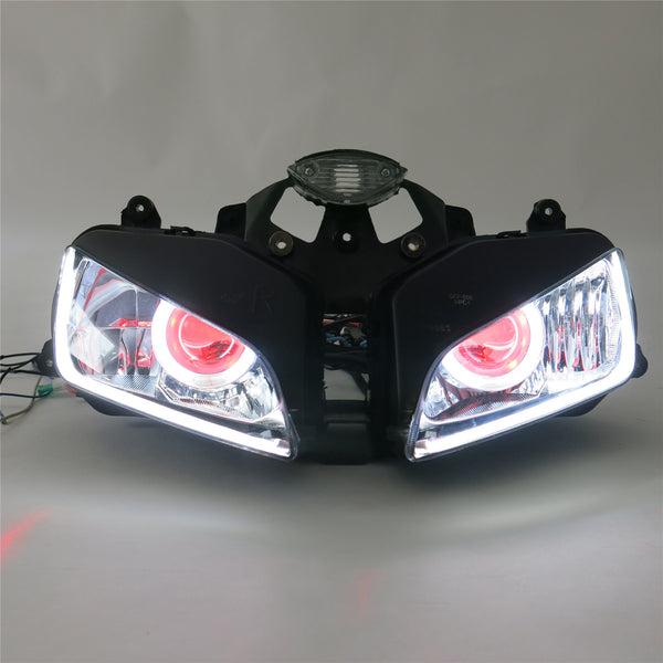 Front Motorcycle Headlight HALO Red Angel Eye Fit Honda 2003-2006 CBR600RR F5