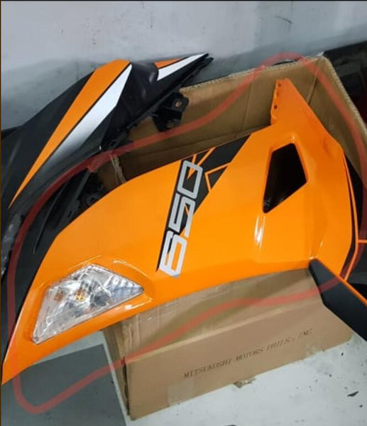 Aftermarket ABS Plastic Right Side Upper Fairing Fit for 2017-2020 Ninja 650R Orange