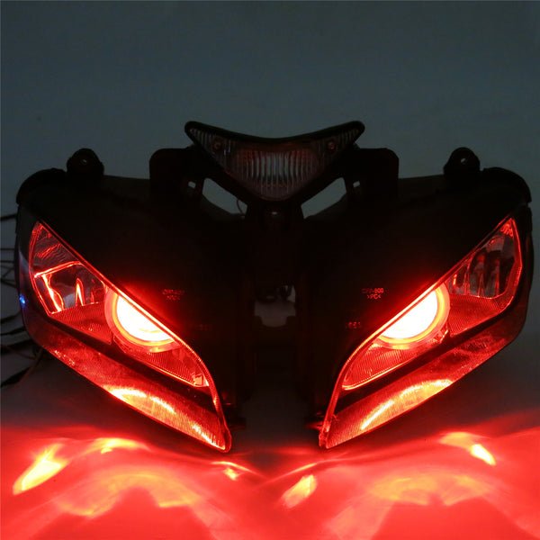 Front Motorcycle Headlight HALO Red Angel Eye Fit Honda 2004-2007 CBR1000RR