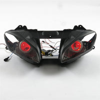 Front Motorcycle Headlight HALO Red Angel Eye Fit Yamaha 2008-2016 YZF R6