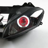 Front Motorcycle Headlight HALO Red Angel Eye Fit Yamaha 2008-2016 YZF R6
