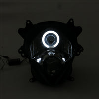 Front Motorcycle Headlight HALO Blue Angel Eye Fit  2007-2008 GSXR1000