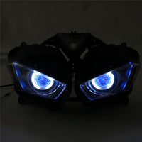 Front Motorcycle Headlight HALO Blue Angel Eye Fit Yamaha 2014-2018 YZF R25 R3