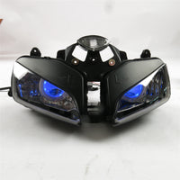 Front Motorcycle Headlight HALO Blue Angel Eye Fit Honda 2003-2006 CBR600RR F5