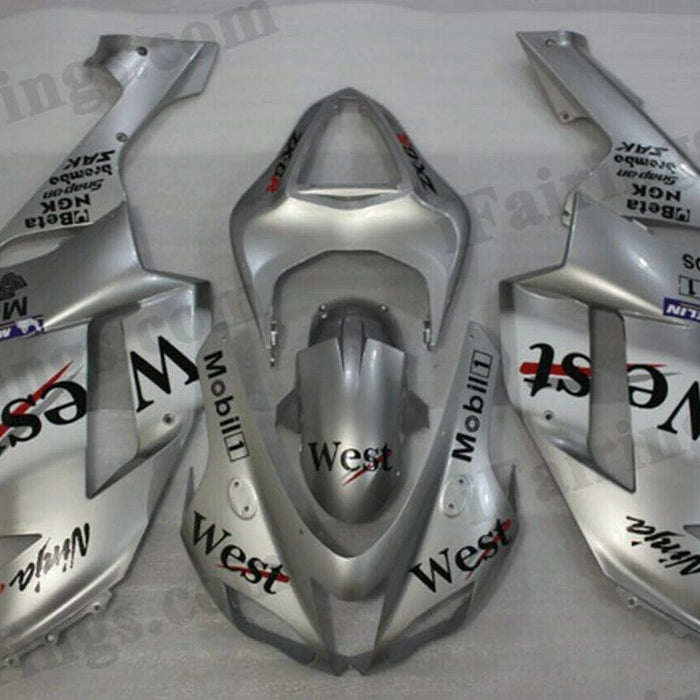 NT Aftermarket ABS Plastic Injection Fairing Kit Fit for ZX6R 2007-2008 Silver N005