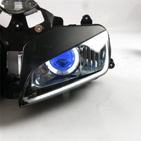 Front Motorcycle Headlight HALO Blue Angel Eye Fit Honda 2003-2006 CBR600RR F5