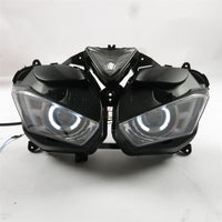 Front Motorcycle Headlight HALO Blue Angel Eye Fit Yamaha 2014-2018 YZF R25 R3