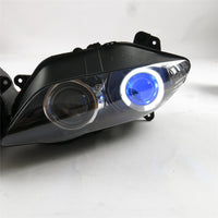 Front Motorcycle Headlight HALO Blue Angel Eye Fit Yamaha 2004-2006 YZF R1