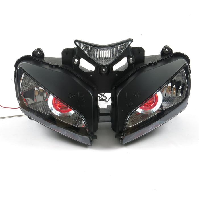 Front Motorcycle Headlight HALO Red Angel Eye Fit Honda 2004-2007 CBR1000RR