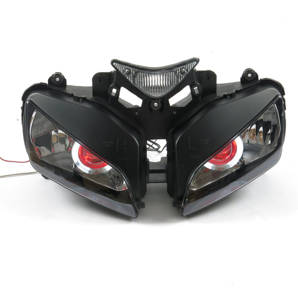Front Motorcycle Headlight HALO Red Angel Eye Fit Honda 2004-2007 CBR1000RR
