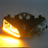 Front Motorcycle Headlight HALO Red Angel Eye Fit Honda 2003-2006 CBR600RR F5