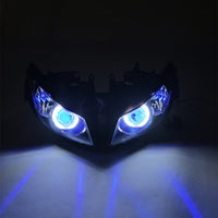 Front Motorcycle Headlight HALO Blue Angel Eye Fit Honda 2012-2016 CBR1000RR