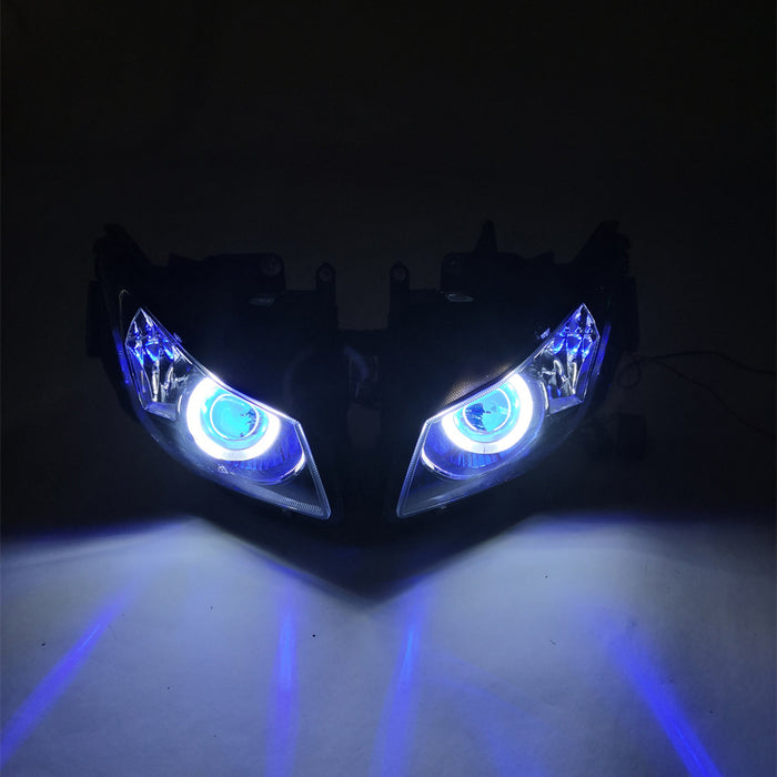Front Motorcycle Headlight HALO Blue Angel Eye Fit Honda 2012-2016 CBR1000RR