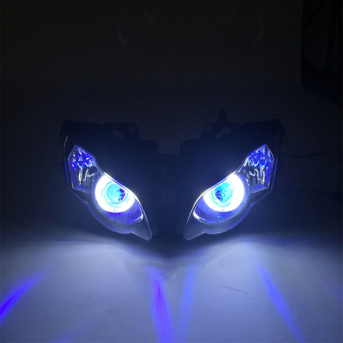 Front Motorcycle Headlight HALO Blue Angel Eye Fit Honda 2008-2011 CBR1000RR