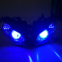 Front Motorcycle Headlight HALO Blue Angel Eye Fit Honda 2008-2011 CBR1000RR