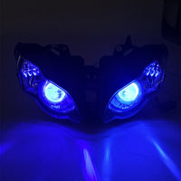 Front Motorcycle Headlight HALO Blue Angel Eye Fit Honda 2008-2011 CBR1000RR
