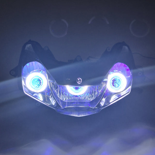 Front Motorcycle Headlight HALO Blue Angel Eye Fit Honda 2002-2003 CBR900RR CBR954RR
