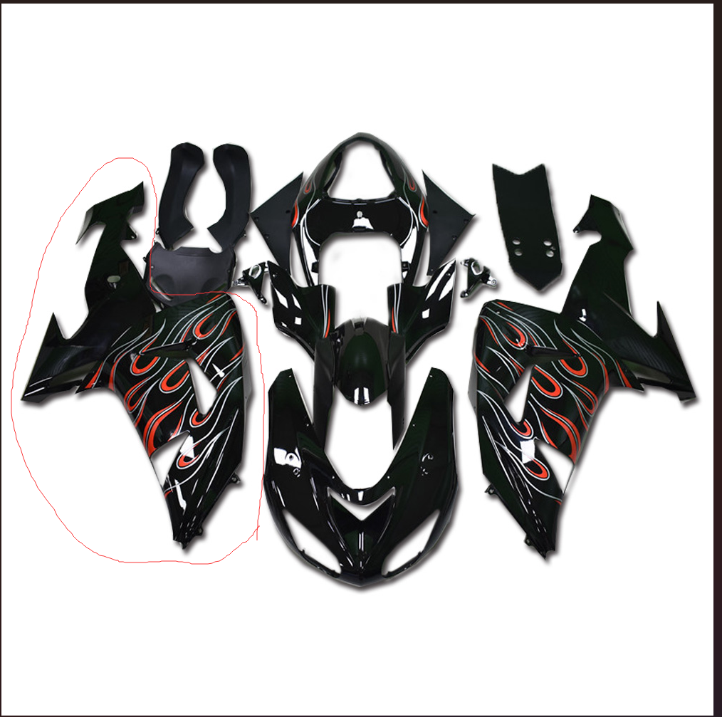 Aftermarket ABS Plastic Injection Right Side Fairing Fit for 2006-2007 ZX10R