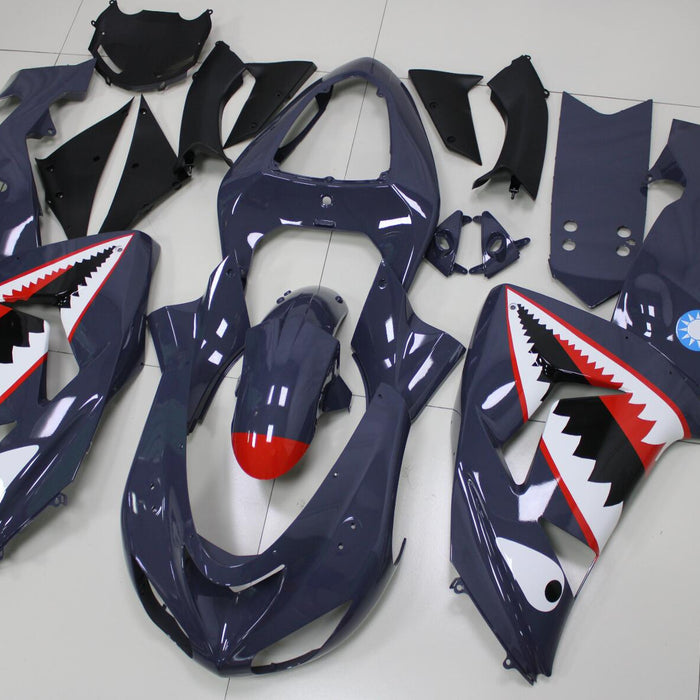 NT Aftermarket Injection ABS Plastic Fairing Fit for ZX10R 2006-2007 Gray Shark N2045