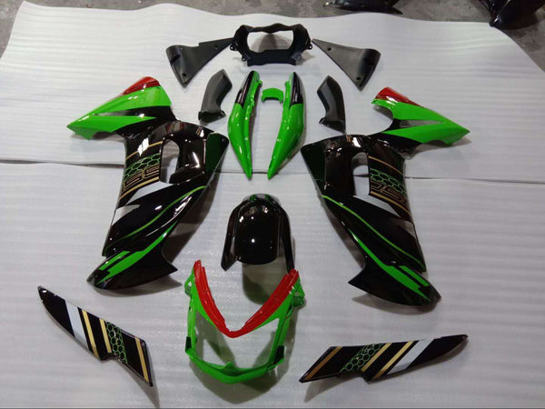 NT Aftermarket ABS Plastic Fairing Fit for EX650R 2006-2010 Green Black N2044
