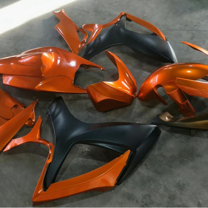 NT Aftermarket Injection ABS Plastic Race Fairing Fit for GSXR 600/750 2006-2007 Orange Black N1977