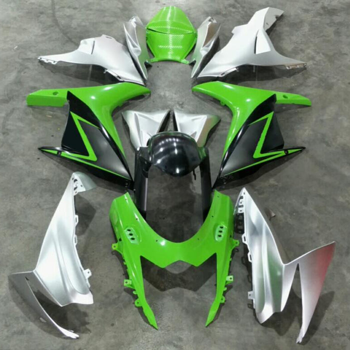 NT Aftermarket Injection ABS Plastic Fairing Fit for GSXR 600/750 2011-2024 Green Silver N1992