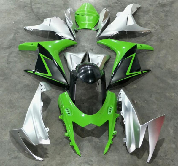 NT Aftermarket Injection ABS Plastic Fairing Fit for GSXR 600/750 2011-2024 Green Silver N1992