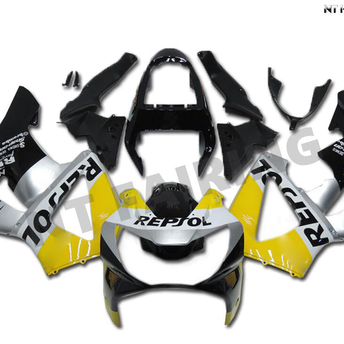 US STOCK NT Aftermarket Injection ABS Plastic Fairing Fit for CBR929RR 2000-2001 Yellow Silver Black N002 Available in CA