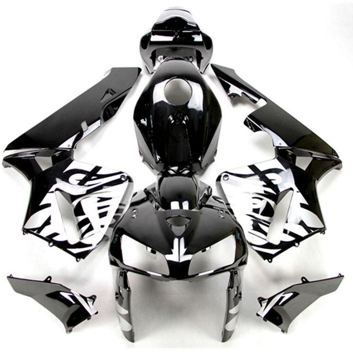 NT Aftermarket Injection ABS Plastic Fairing Kit Fit for CBR600RR 2005 2006 Silver Black N111