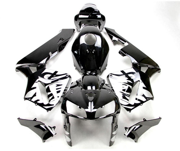 NT Aftermarket Injection ABS Plastic Fairing Kit Fit for CBR600RR 2005 2006 Silver Black N111