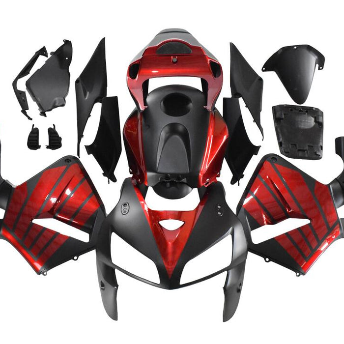 NT Aftermarket Injection ABS Plastic Fairing Kit Fit for CBR600RR 2005 2006 Matte Black Red N131