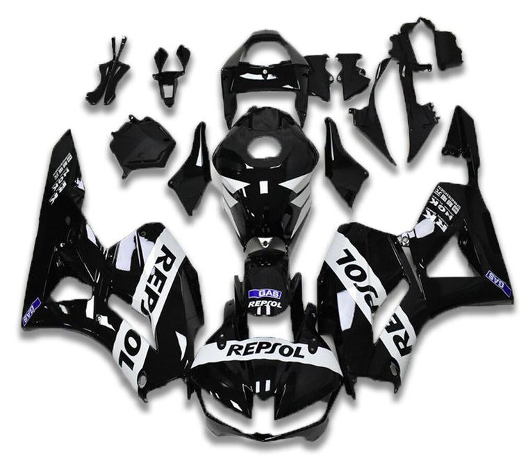 US STOCK NT Aftermarket Injection ABS Plastic Fairing Fit for CBR600RR 2013-2025 Black White N019 Available in CA