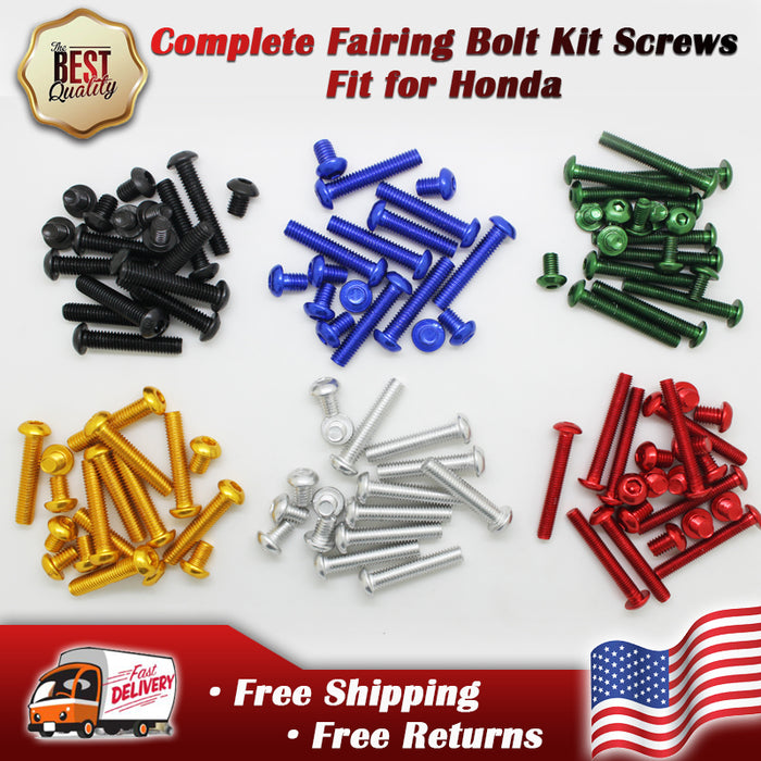 Complete Fairing Bolt Kit Fit for HONDA CBR600RR CBR 1000RR 600F4 F4I 1991-2011 F2 05-09 Black Silver Red Blue Gold Green