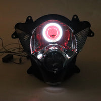 Front Motorcycle Headlight HALO Red Angel Eye Fit  2006-2007 GSXR600/750 K6