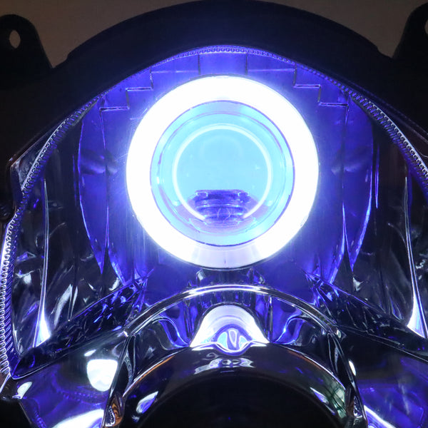 Front Motorcycle Headlight HALO Blue Angel Eye Fit  2006-2007 GSXR600/750 K6