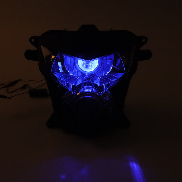 Front Motorcycle Headlight HALO Blue Angel Eye Fit  K4 2004-2005 GSXR 600 750