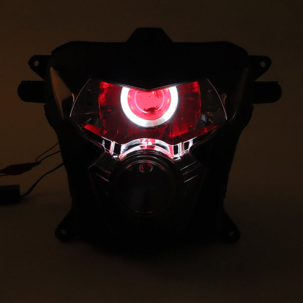 Front Motorcycle Headlight HALO Red Angel Eye Fit  K4 2004-2005 GSXR 600 750