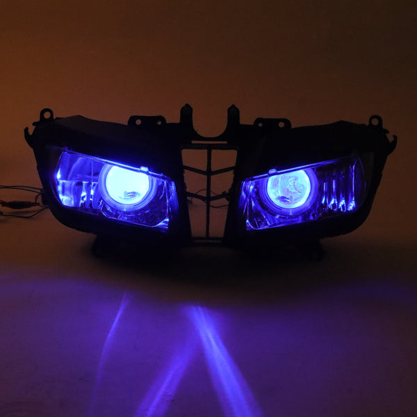 Front Motorcycle Headlight HALO Blue Angel Eye Fit Honda 2013-2018 CBR600RR F5
