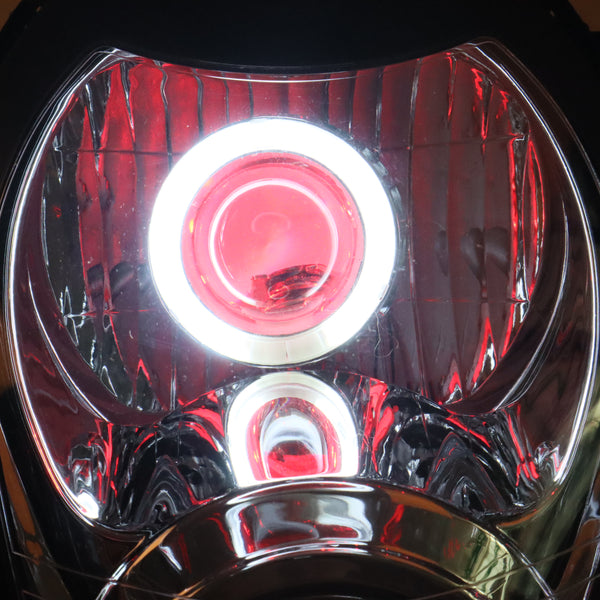 Front Motorcycle Headlight HALO Red Demon Angel Eye for  HAYABUSA GSXR 1300 GEN1 1997-2007