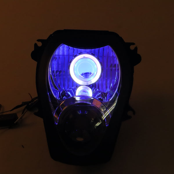 Front Motorcycle Headlight HALO Blue Demon Angel Eye for  HAYABUSA GSXR 1300 GEN1 1997-2007