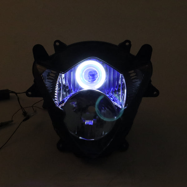 Front Motorcycle Headlight HALO Blue Angel Eye Fit  2005-2006 GSXR1000
