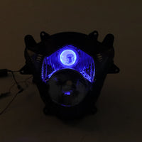 Front Motorcycle Headlight HALO Blue Angel Eye Fit  2005-2006 GSXR1000