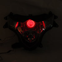 Front Motorcycle Headlight HALO Red Angel Eye Fit  2009-2016 GSXR1000 K9