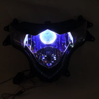 Front Motorcycle Headlight HALO Blue Angel Eye Fit  2009-2016 GSXR1000 K9