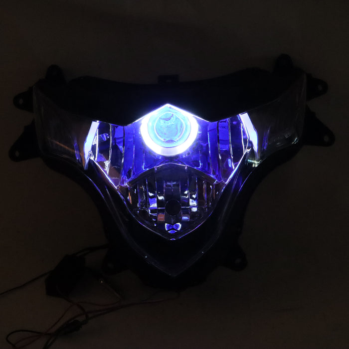 Front Motorcycle Headlight HALO Blue Angel Eye Fit  2009-2016 GSXR1000 K9