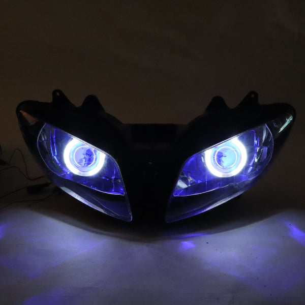Front Motorcycle Headlight HALO Blue Angel Eye Fit Yamaha 2002-2003 YZF R1