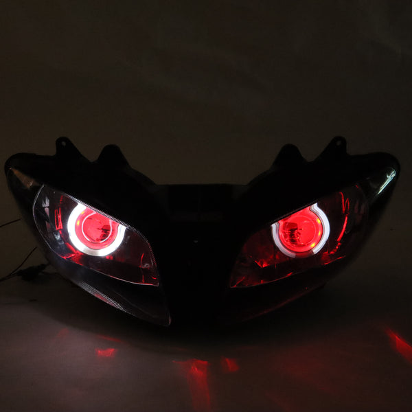 Front Motorcycle Headlight HALO Red Angel Eye Fit Yamaha 2002-2003 YZF R1